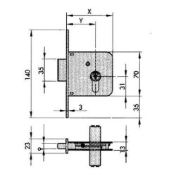 CERRADURA EMBUTIR 601-60 HL