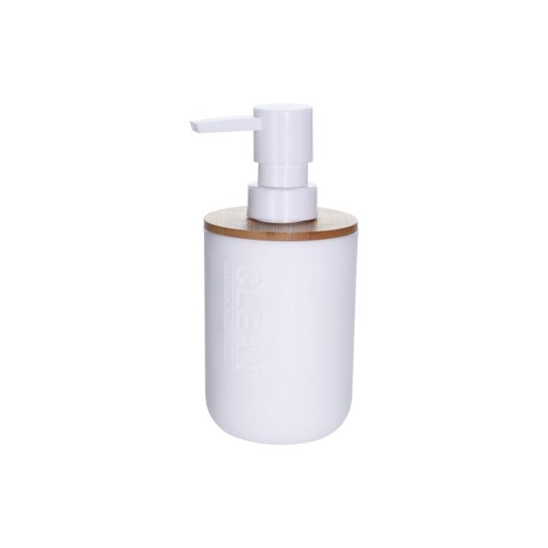 DISPENSADOR JABON BLANCO CON BAMBU 170456590