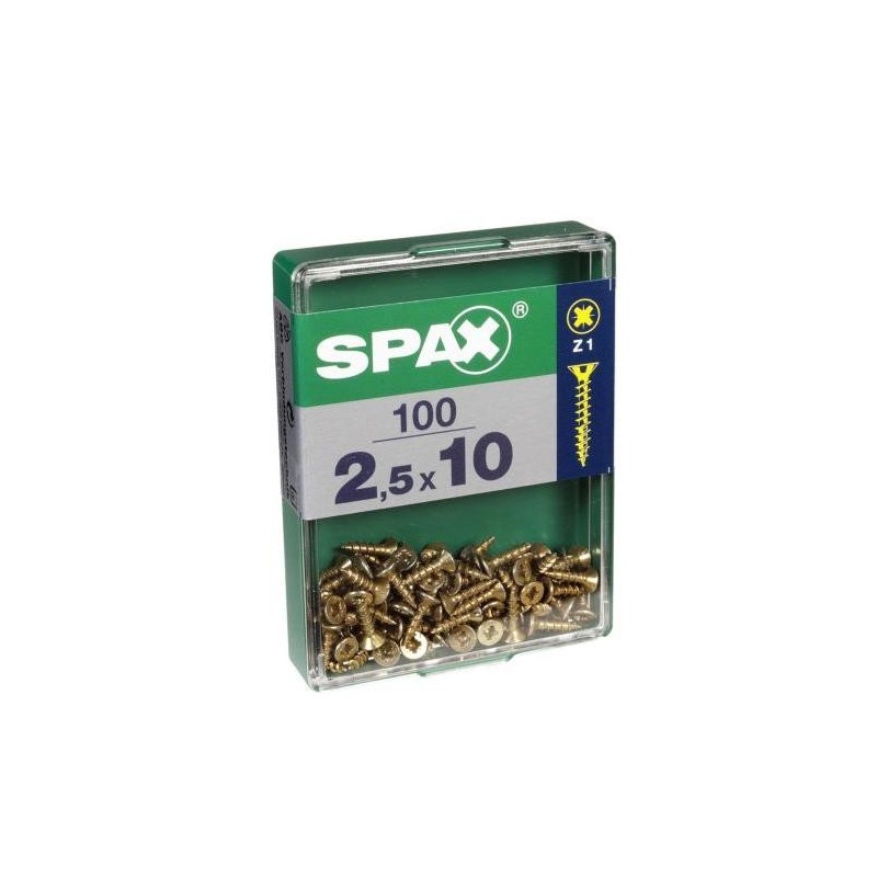 TORNILLO SPAX C/PL POZI BRICO. 2.5X10 C/100 UDS