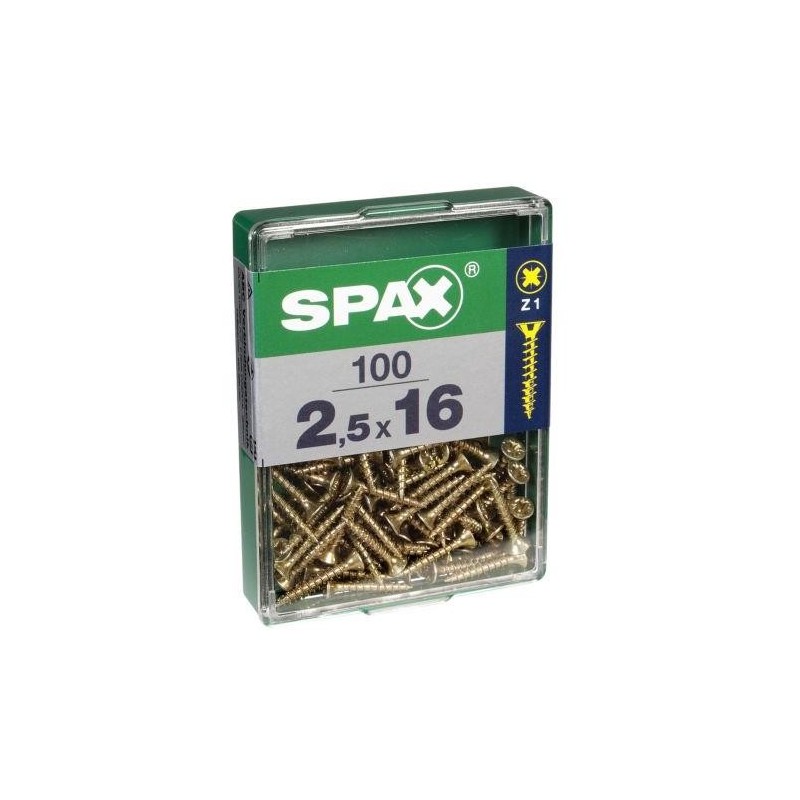 TORNILLO SPAX C/PL POZI BRICO. 2.5X16 C/100 UDS