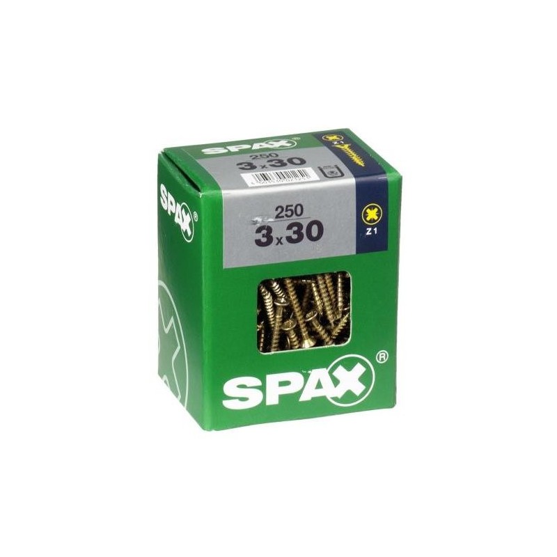 TORNILLO SPAX C/PL POZI BRICO. 3.0X30 C/250 UDS