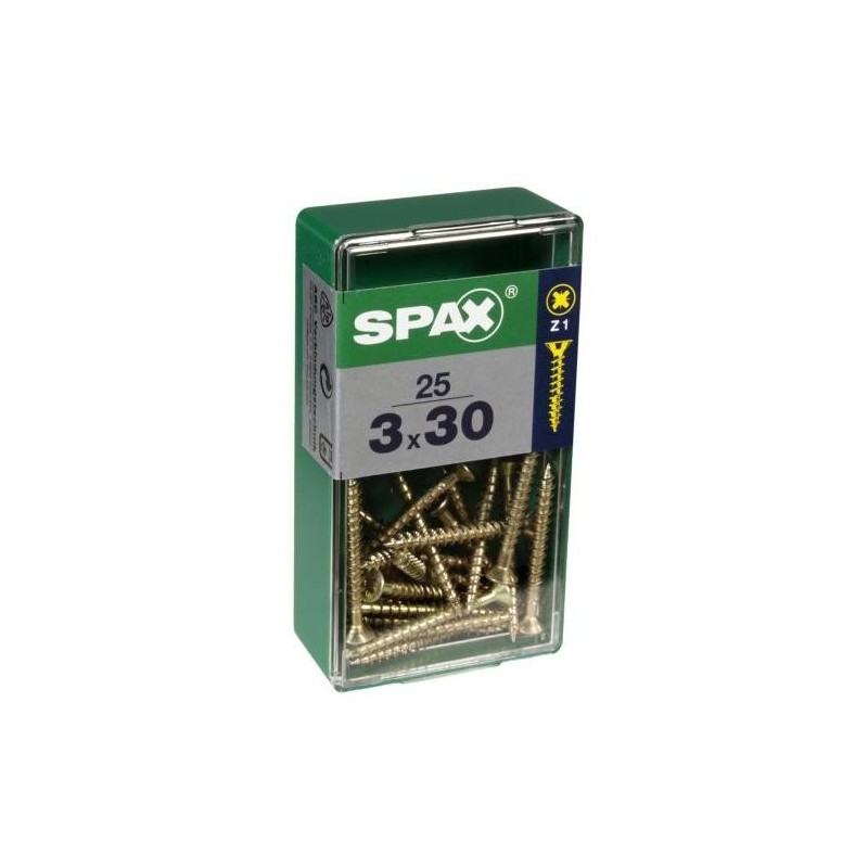 TORNILLO SPAX C/PL POZI BRICO. 3.0X30 C/25 UDS