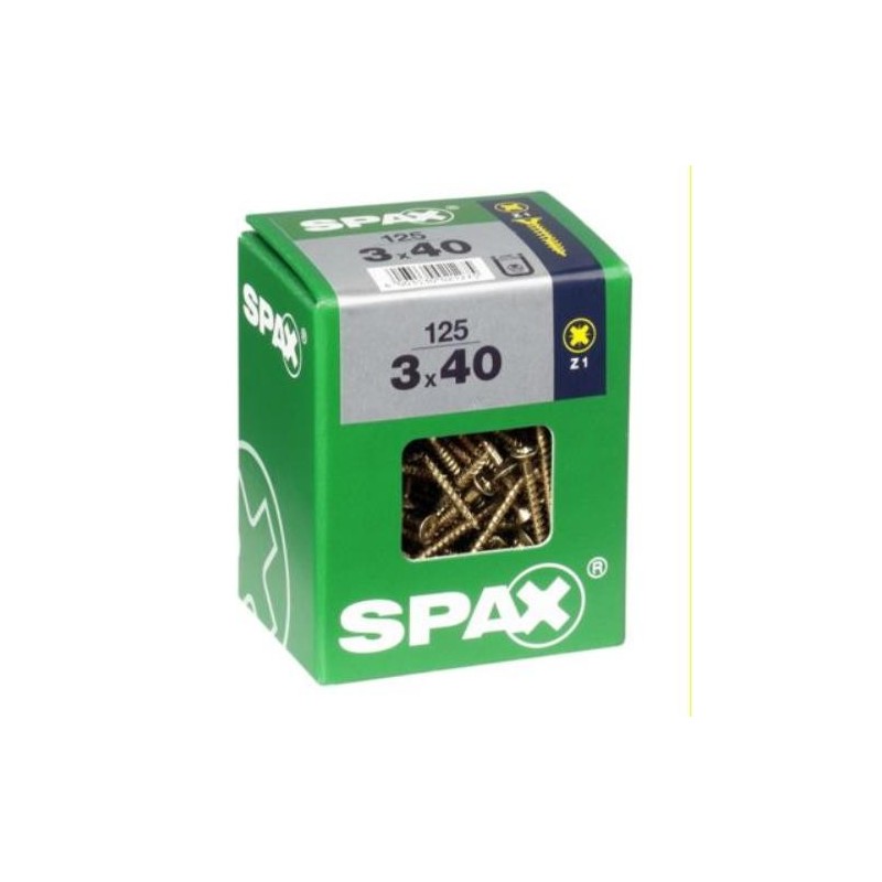 TORNILLO SPAX C/PL POZI BRICO. 3.0X40 C/125 UDS