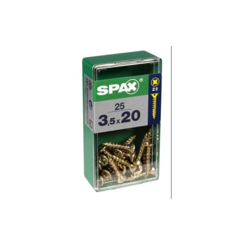 TORNILLO SPAX C/PL POZI BRICO. 3.5X20 C/25 UDS