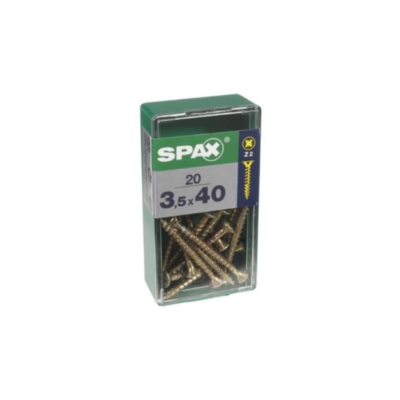 TORNILLO SPAX C/PL POZI BRICO. 3.5X40 C/20 UDS