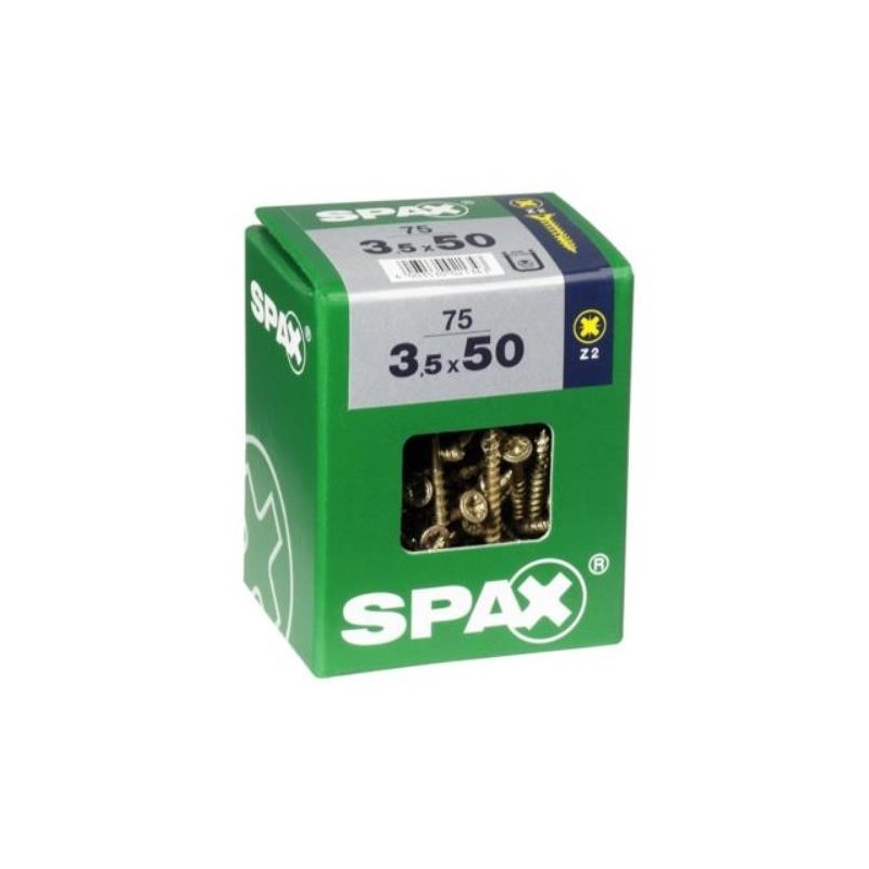 TORNILLO SPAX C/PL POZI BRICO. 3.5X50 C/75 UDS