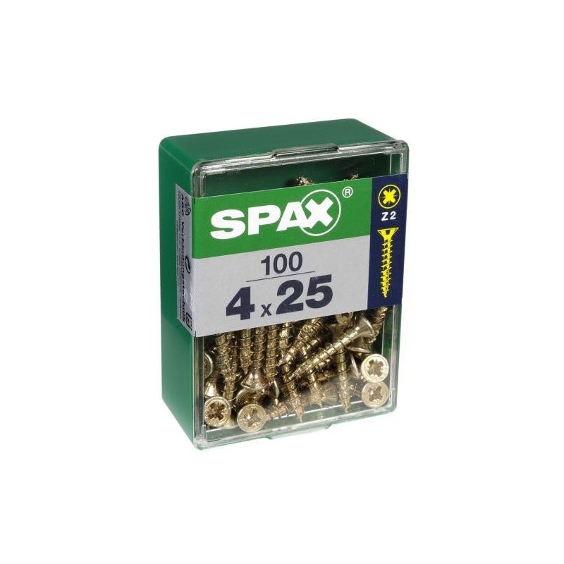 TORNILLO SPAX C/PL POZI BRICO. 4.0X25 C/100 UDS