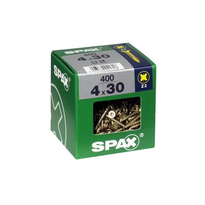 TORNILLO SPAX C/PL POZI BRICO. 4.0X30 C/400 UDS