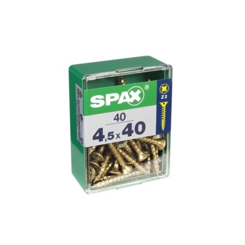 TORNILLO SPAX C/PL POZI BRICO. 4.5X40 C/40 UDS