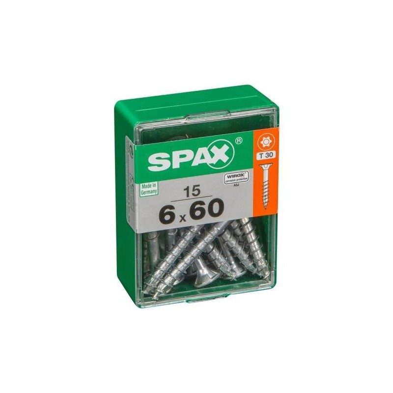 TORNILLO SPAX C/PL TORX WIROX 6.0X60 C/15 UDS