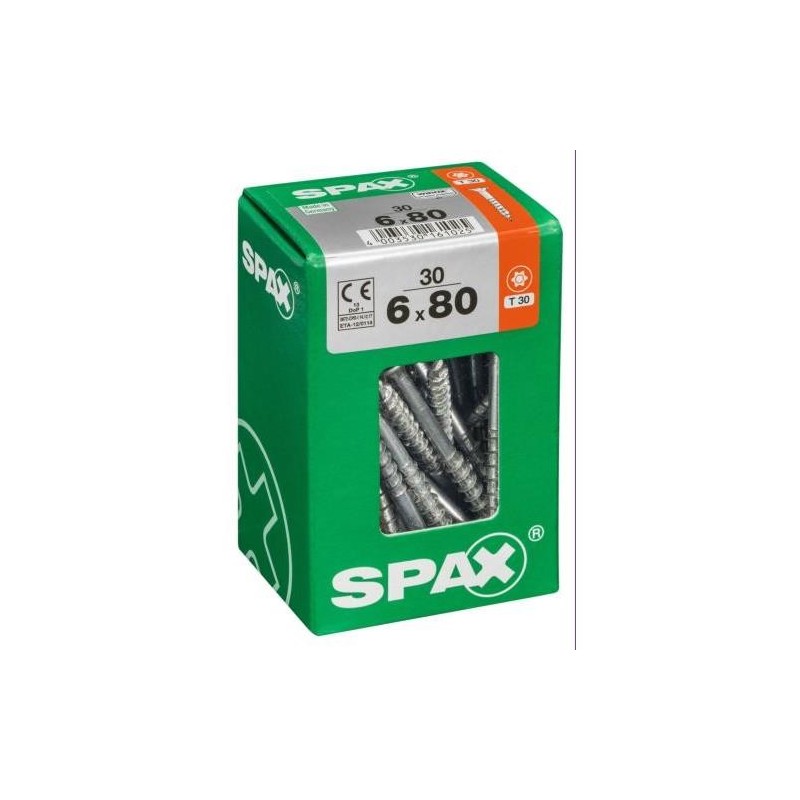 TORNILLO SPAX C/PL TORX WIROX 6.0X80 C/30 UDS