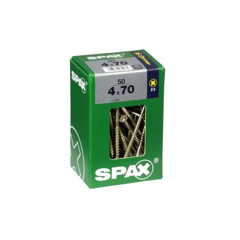 TORNILLO SPAX C/PL POZI BRICO. 4.0X70 C/50 UDS