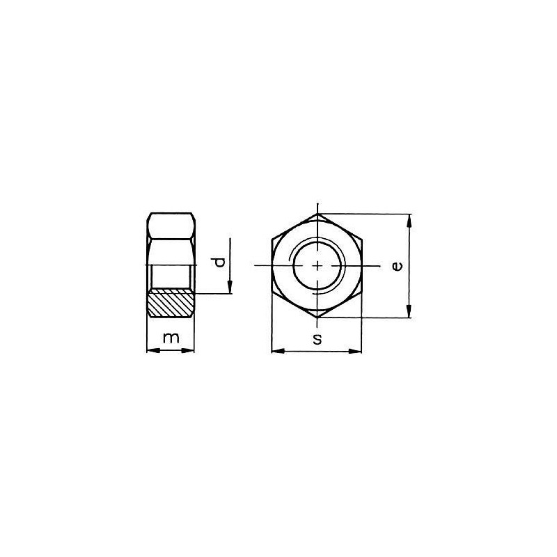 TUERCA EXAGONAL 934 INOX. A-2 8 (CENT.)