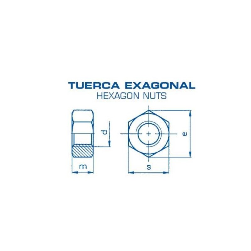 TUERCA EXAGONAL 934 INOX. A-2 14 (CENT.)