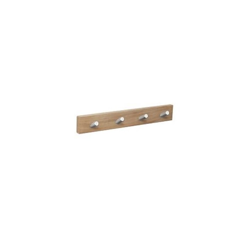 PERCHA PARED NATURAL 4 POMOS INCLINADOS INOX