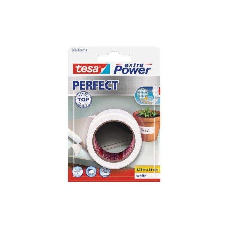 CINTA TEJIDO EXTRA POWER PERFECT 2,75MX38MM.BLANCA