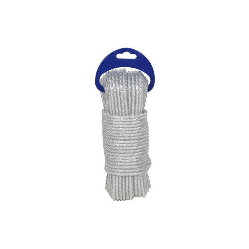 CUERDA CABLE PLASTICO PE. 4 CABOS 5 MM.BLANCO 25M.