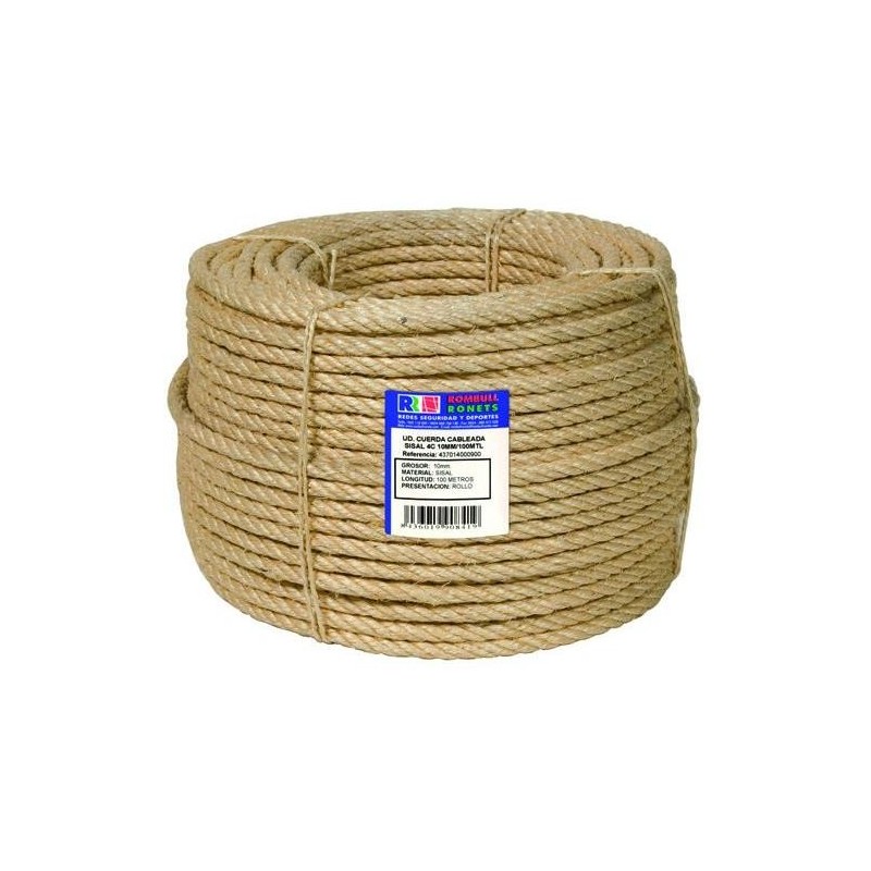 CUERDA CABLEADA SISAL 4 CABOS 6 MM. 200 M.