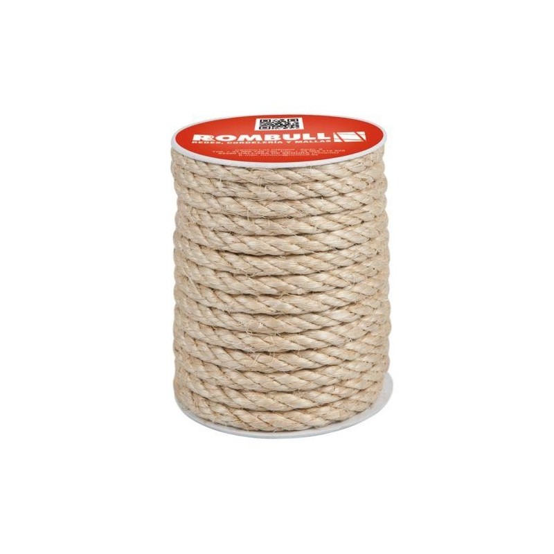 CUERDA CABLEADA SISAL 4 CABOS 6 MM. 25M.