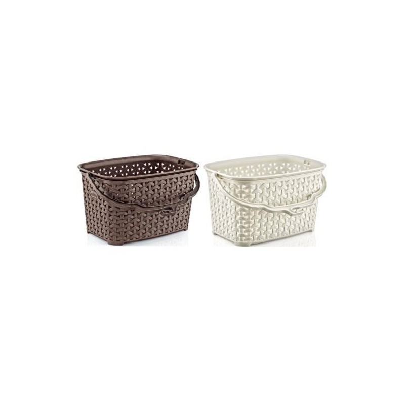 CESTA PARA PINZAS RATTAN C/ASA SURTIDO BEIGE/MAR.