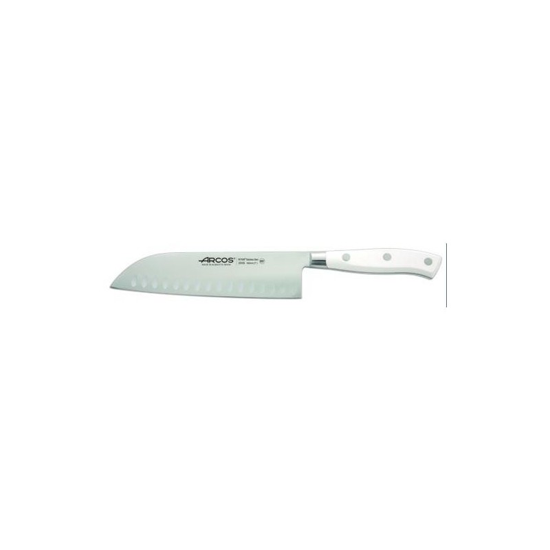 CUCHILLO SANTOKU CON ALVEOLOS 18CM RIVIERA BLANCO