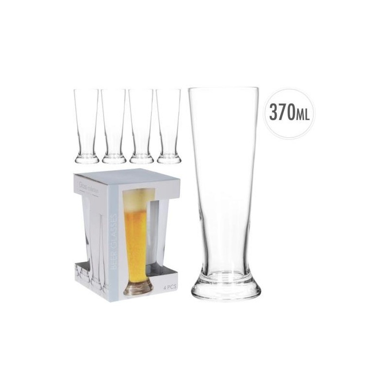 SET 4 VASOS CCRISTAL CERVEZA 37 CL