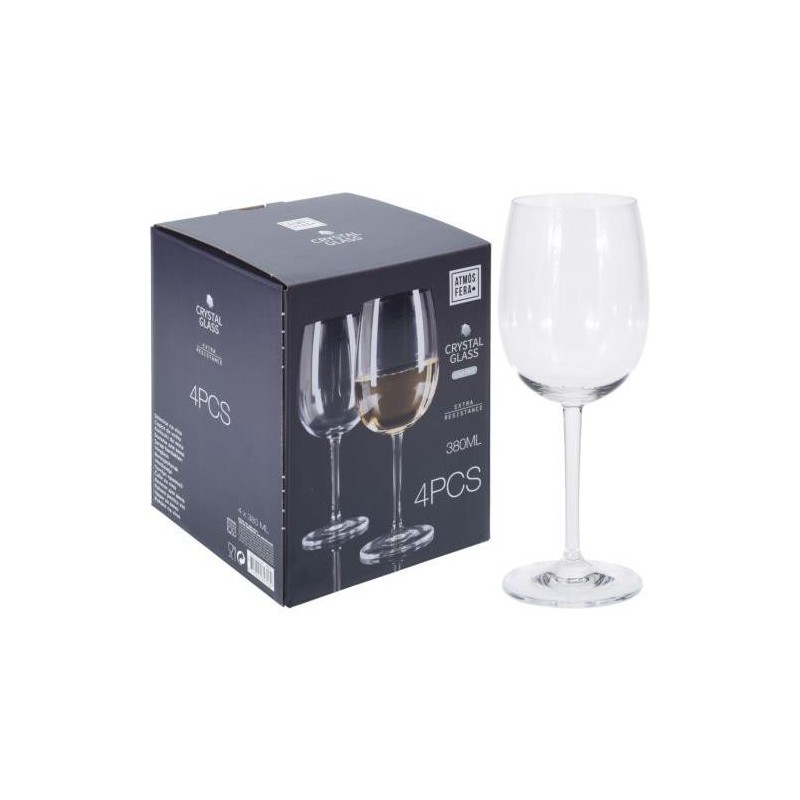 SET 4 COPAS CRISTAL VINO 380ML