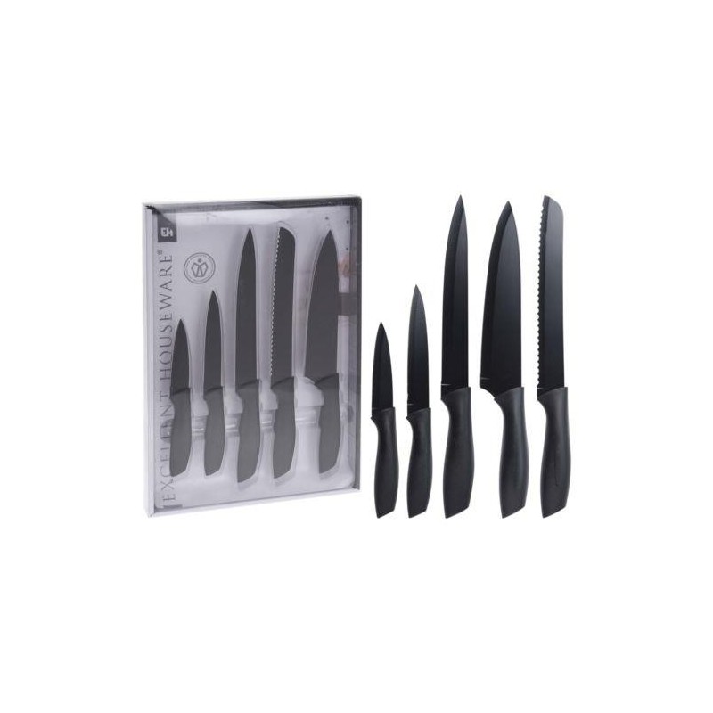 SET 5 CUCHILLOS COCINA C/NEGRO 404000740