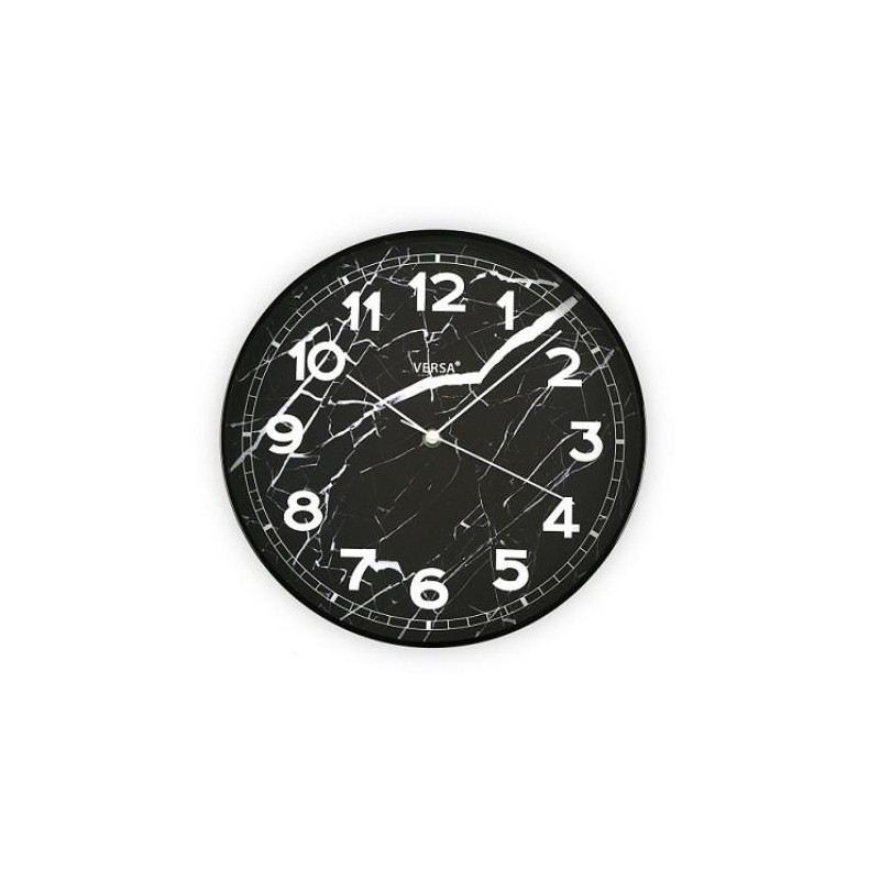 RELOJ ALUMINIO MARMOL NEGRO 31 CM. 18560271