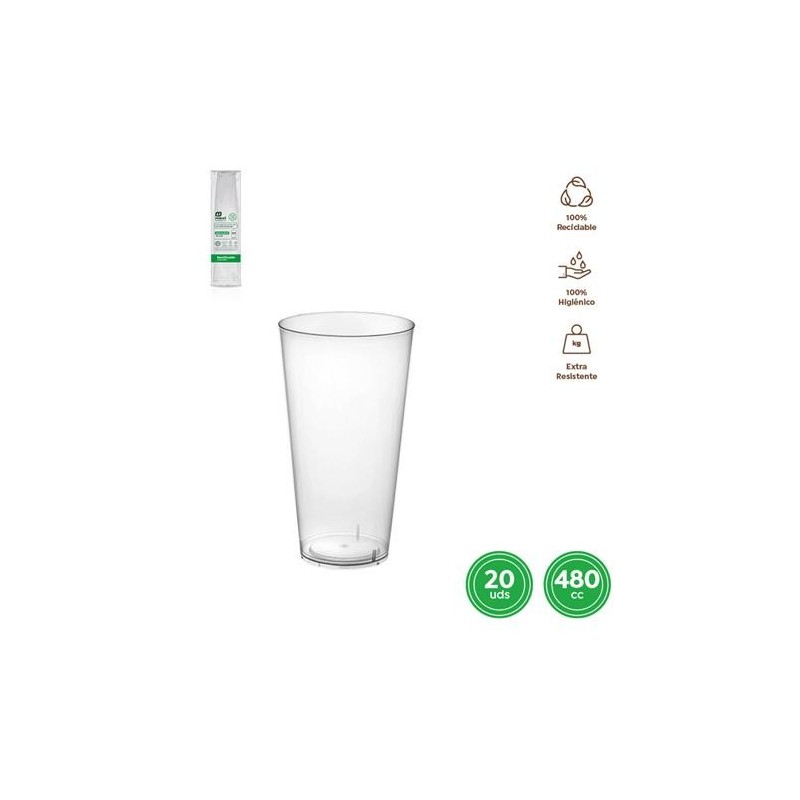 VASO COCKTAIL PLASTICO TRANSPARENTE 480CC(P-20UND)