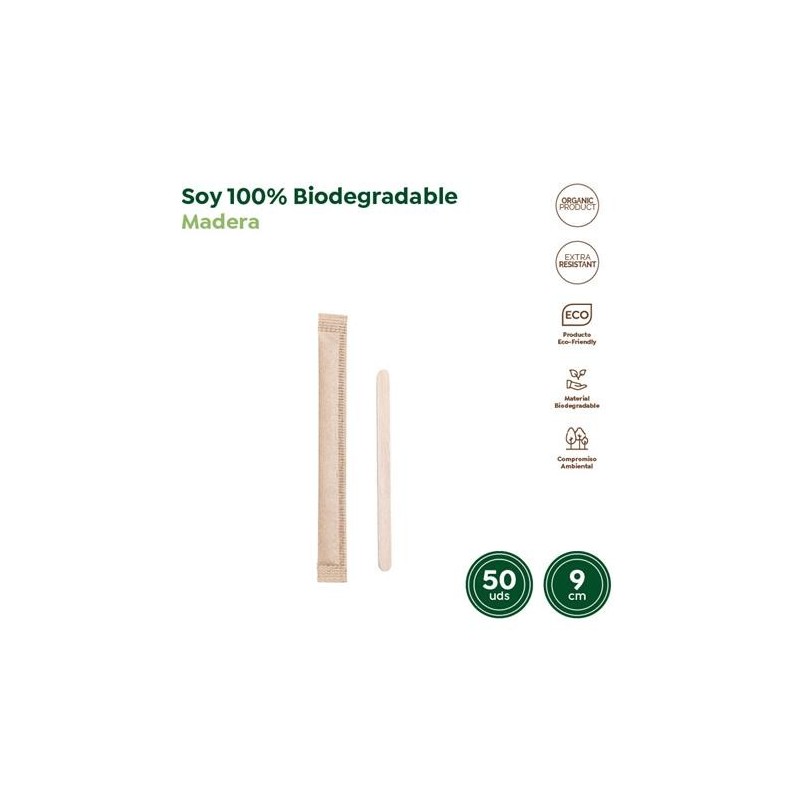 PALETINA MADERA BIODEGRADABLE 9CM (PACK-50UND)