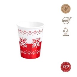 VASO CARTON 270CC ROJO...