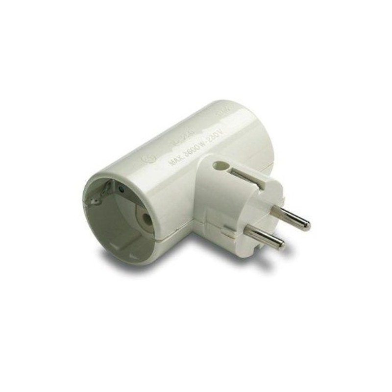 ADAPTADOR DOBLE TOMA TIERRA CERAMICA 1302