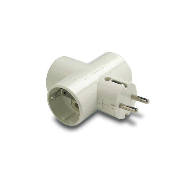 ADAPTADOR TRIPLE TOMA TIERRA CERAMICA 1303