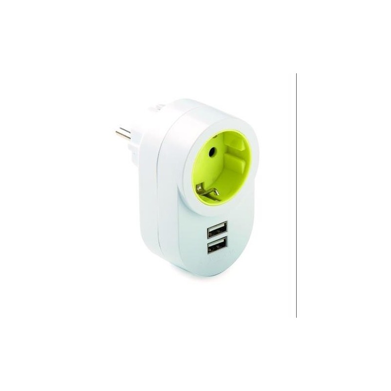 ADAPTADOR TT. LATERAL 16 AH. 250 V. 2 USB 1308