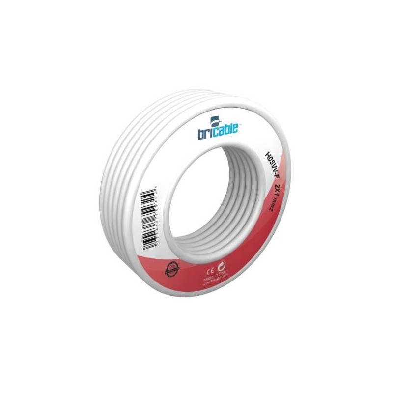 CABLE MANGUERA PLANA H03VVH2-F 2X0.75 BLANCA 5M