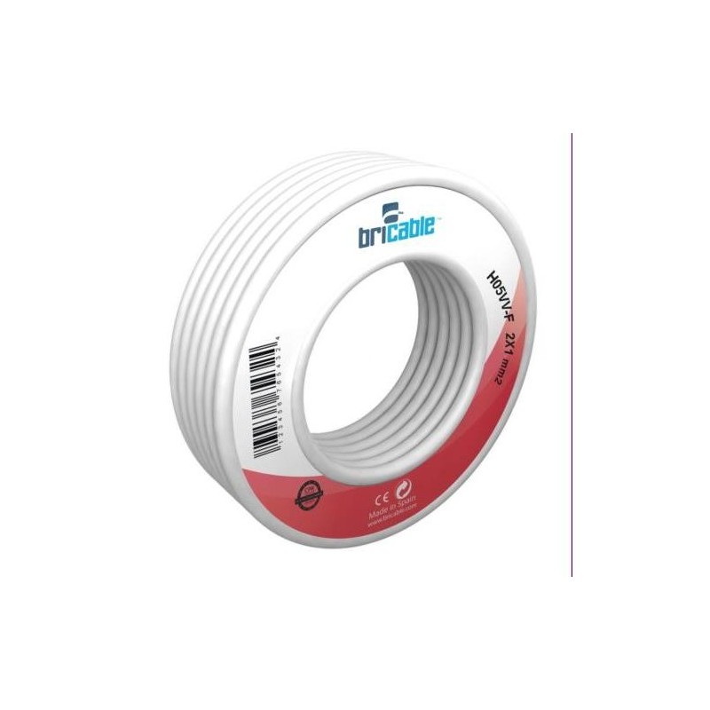 CABLE MANGUERA PLANA H03VVH2-F 2X0.75 BLANCA 10M