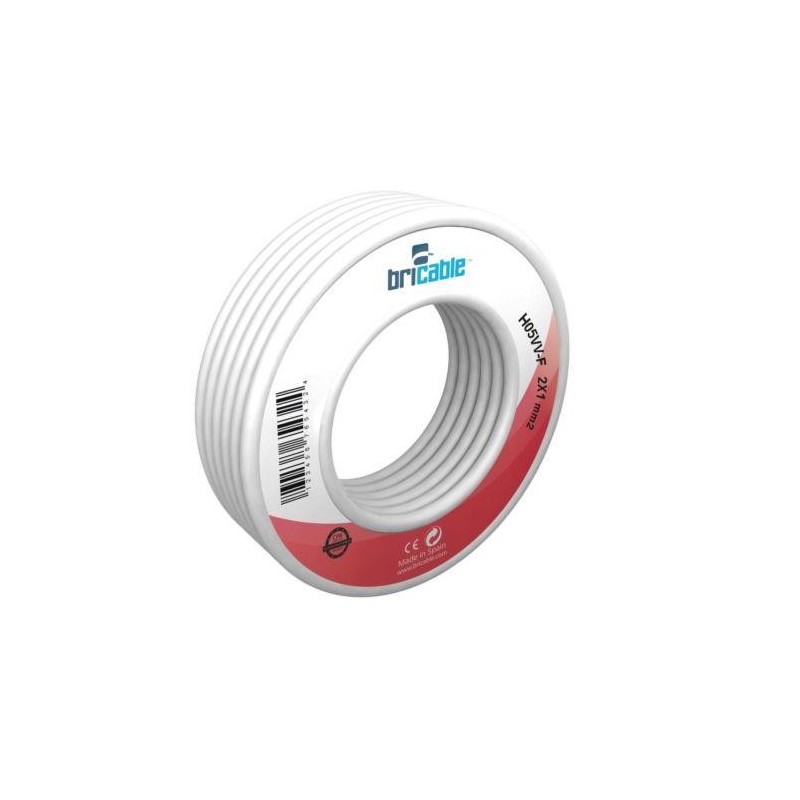 CABLE MANGUERA REDONDA H05VV-F 2X1 BLANCA 5M