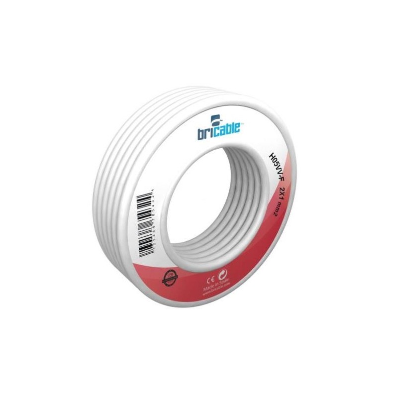 CABLE MANGUERA REDONDA H05VV-F 2X1 BLANCA 10M