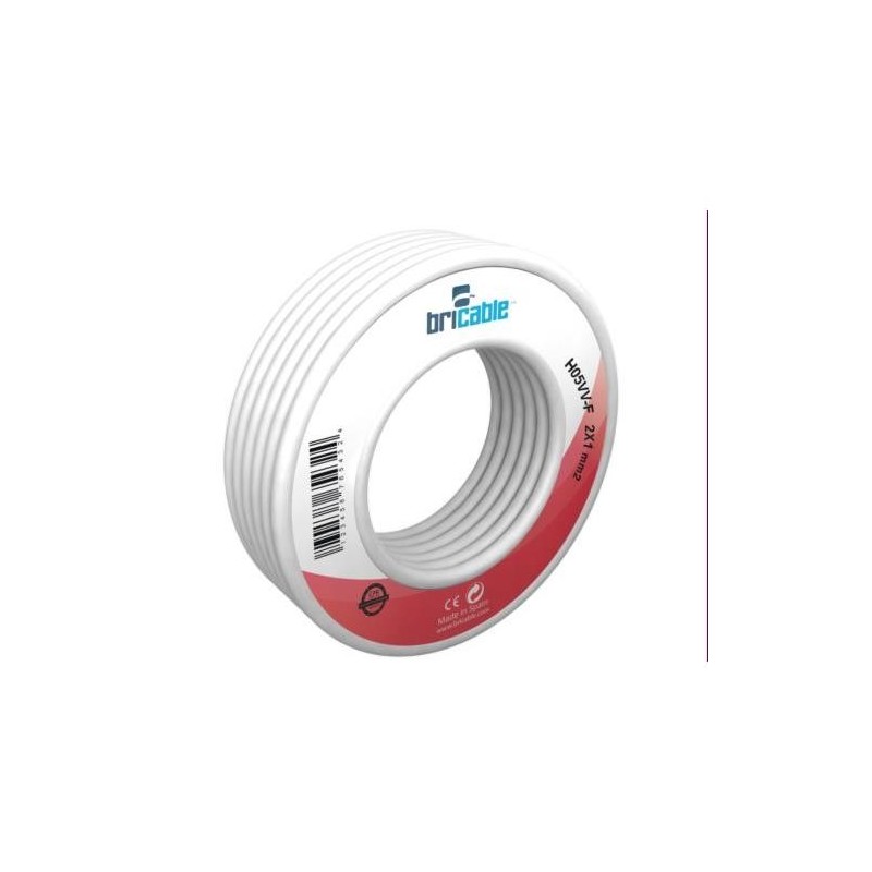 CABLE MANGUERA REDONDA H05VV-F 2X1.5 BLANCA 5M