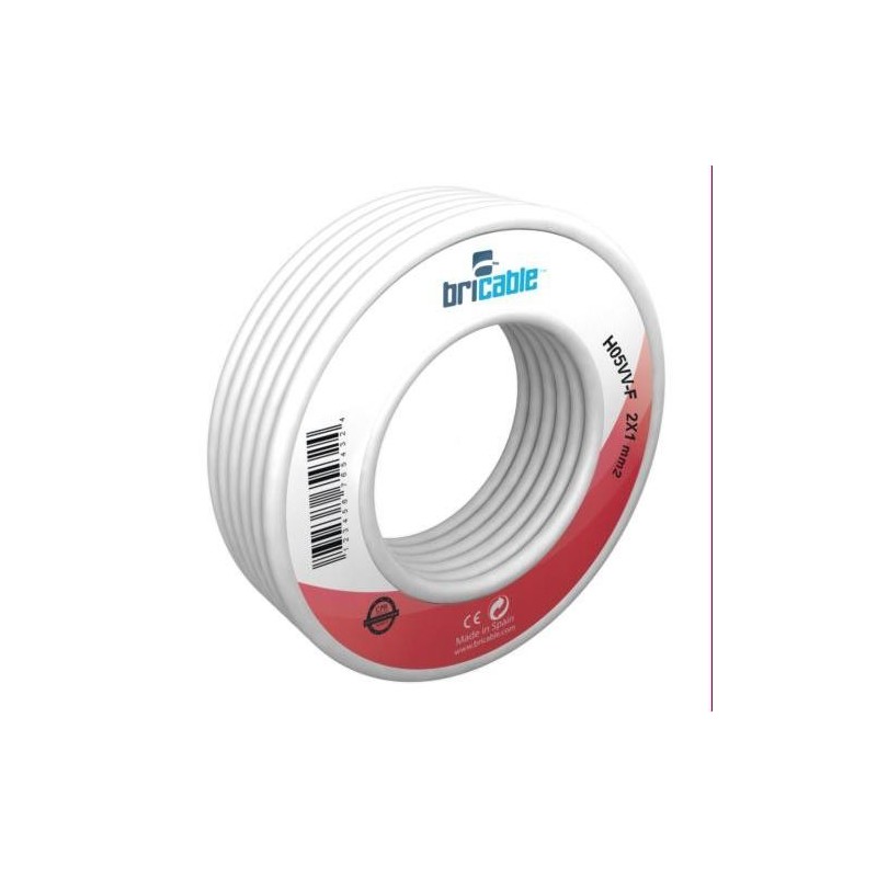 CABLE MANGUERA REDONDA H05VV-F 2X1.5 BLANCA 10M