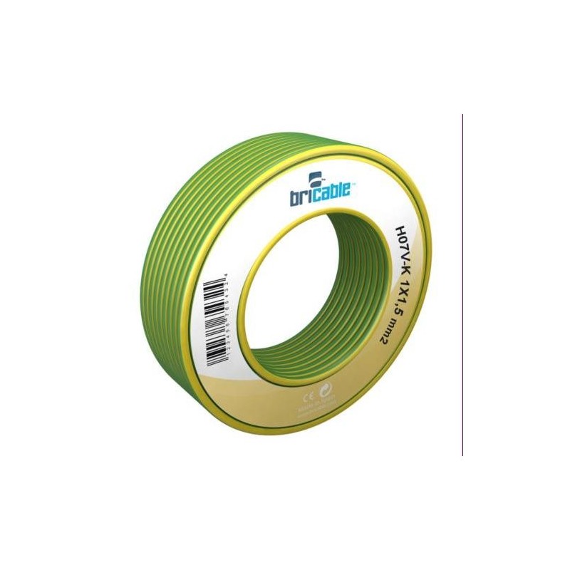 CABLE FLEXIBLE H07V-K AMARILLO-VERDE 1X2.5 5M