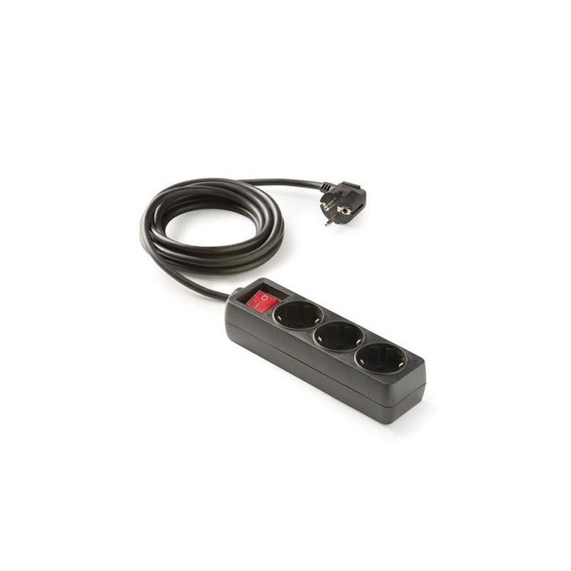 BASE 3 TOMAS TT C/INTERRUPTOR CABLE 1.5M. NEGRO