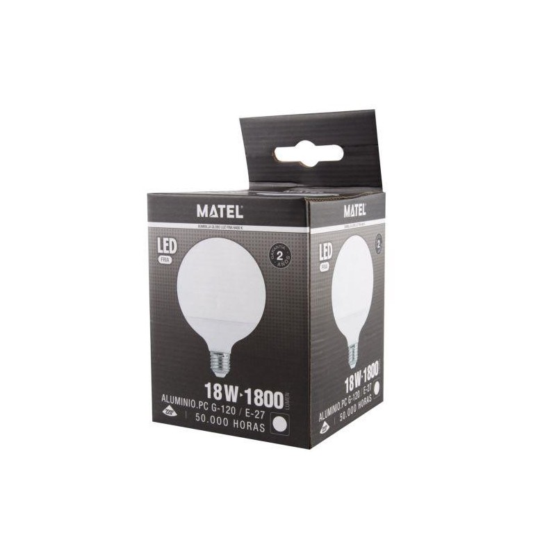 BOMBILLA LED GLOBO G120 E27 18 WATIOS FRIA 21945