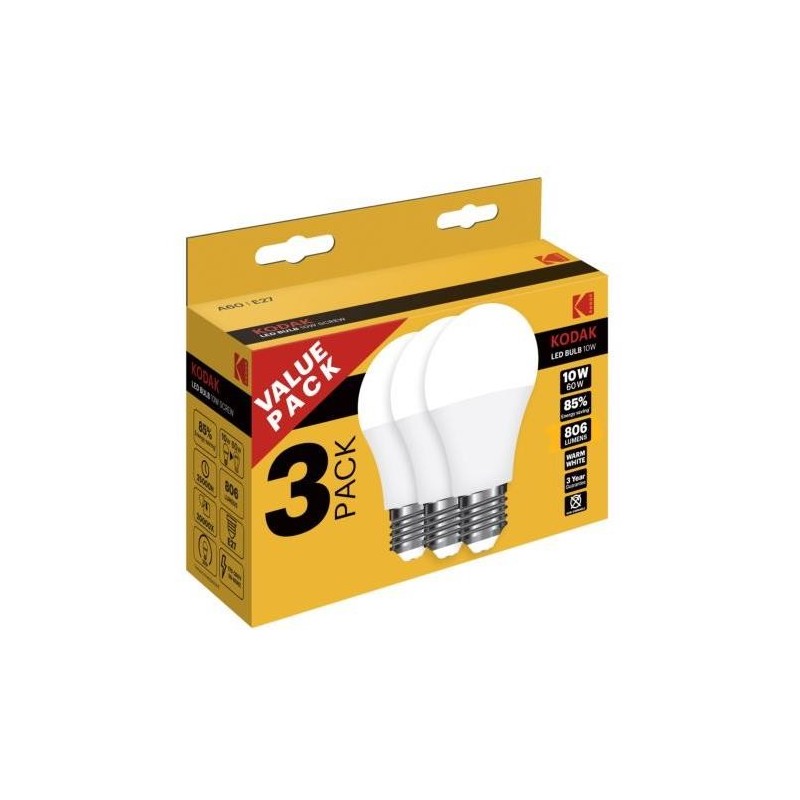 BOMBILLA LED A60 CALIDA 10W (PACK-3) 30419582