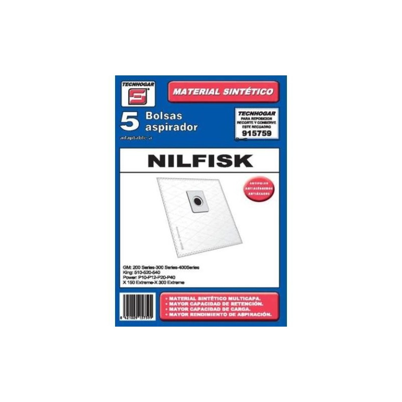 CAJA 5 BOLSAS ASPIRADOR NILFISK 915759