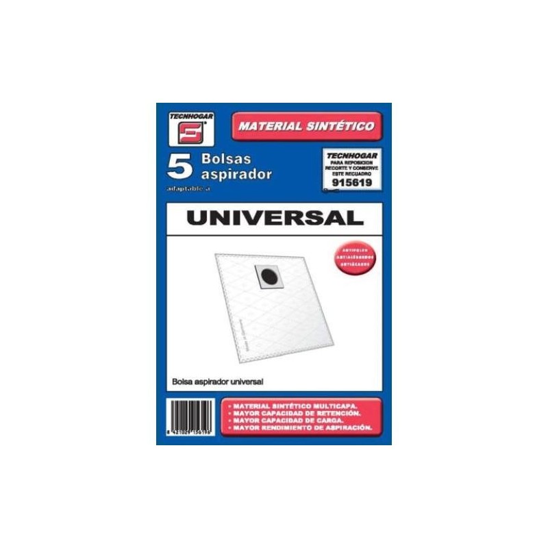 CAJA 5 BOLSAS ASPIRADOR UNIVERSAL 915619