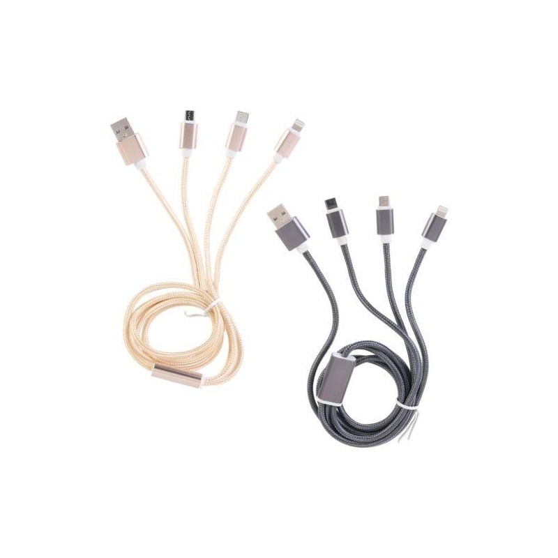 CABLE USB 3 EN 1 MICRO USB-T C HT1980 COLOR SURTID