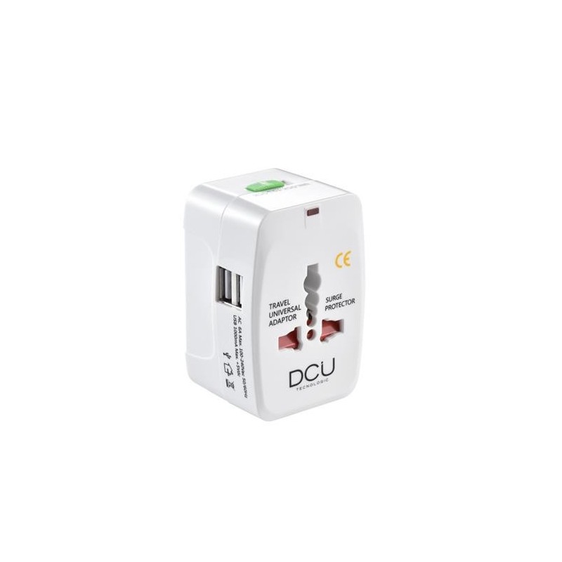 ADAPTADOR VIAJE UNIV+2 USB EU-UK-USA-AUS-CHI-JAP