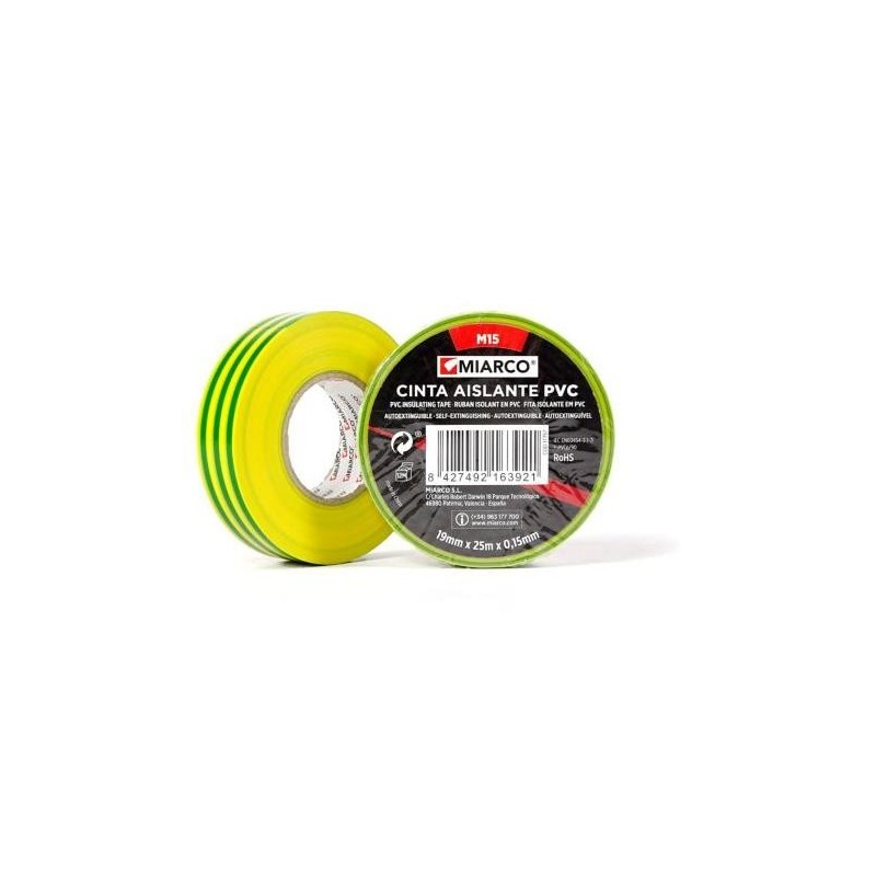 CINTA PVC MIARCO TOMA TIERRA M15 19MMX25M 17757